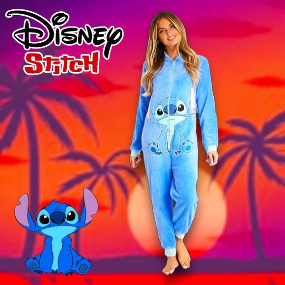 NWT Disney Women's Stitch Onesie Loungewear Size: M & L - Picture 1 of 14